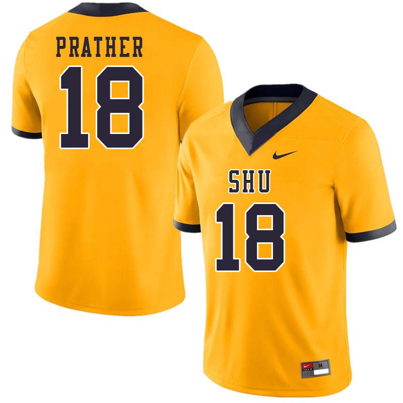 Men-Youth #18 Credell Prather Siena Heights Saints 2023 College Football Jerseys Stitched Sale-Gold